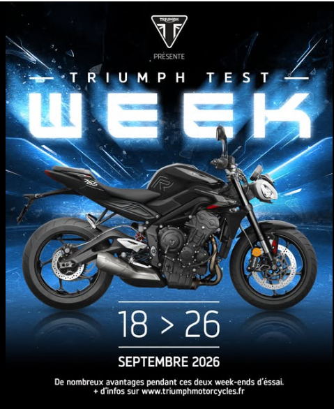 TRIUMPH TEST WEEK > Du 18 au 26 Septembre 2026